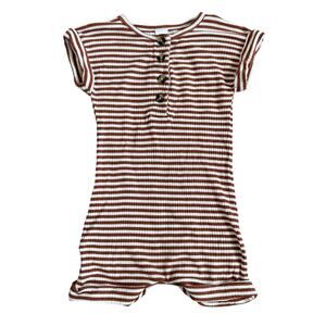 Lou Lou and Company Baby Toddler Romper 12–24M Terracotta White Stripe